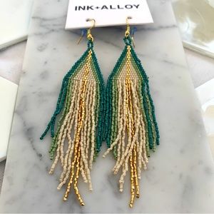 Ink + Alloy Jane Triangle Beaded Fringe Earrings